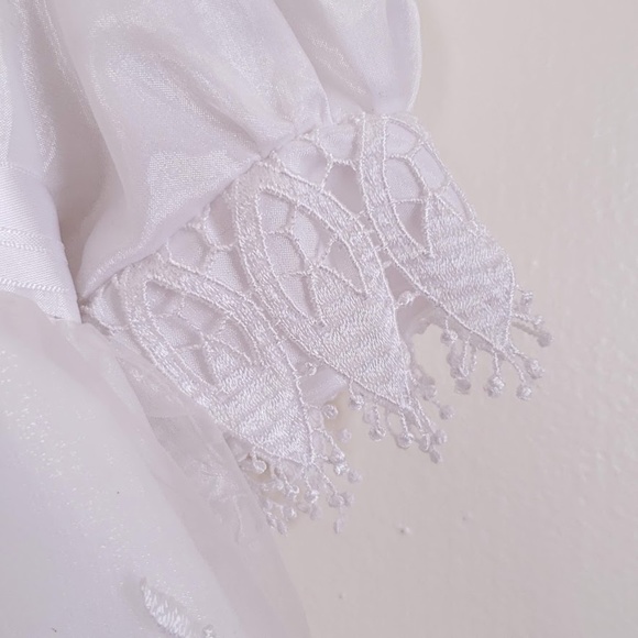 Girl's Pageant Dress Child's 0 Tambour Lace White - Picture 4 of 8